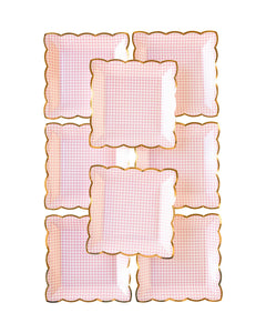 Pink Gingham Plates