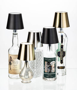 Classic Shade LED Bottle Stopper Light-5"H-Gold