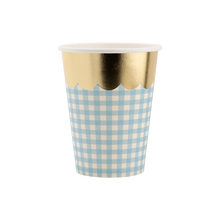 Load image into Gallery viewer, Gingham Cups with Gold Scallop