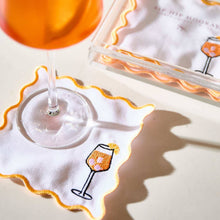 Load image into Gallery viewer, Embroidered Cocktail Napkins with Reusable Acrylic Box