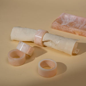 Radiant Resin Set of Four Napkin Rings - Blush