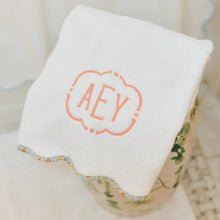 Load image into Gallery viewer, Scallop Bath Towel piped with Betsy Ann Liberty