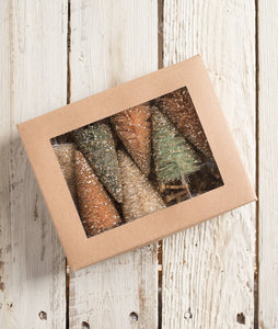 Fall in Love Mini Bottle Brush Trees in Box S7