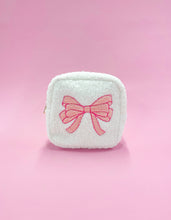 Load image into Gallery viewer, Pink Bow Teddy Cosmetic Zipper Bag - Small