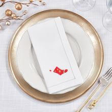 Load image into Gallery viewer, Winter Wonderland Stocking Embroidered Napkin: White / 20"