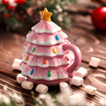 Load image into Gallery viewer, 16 oz Pink Tree Lidded Mug