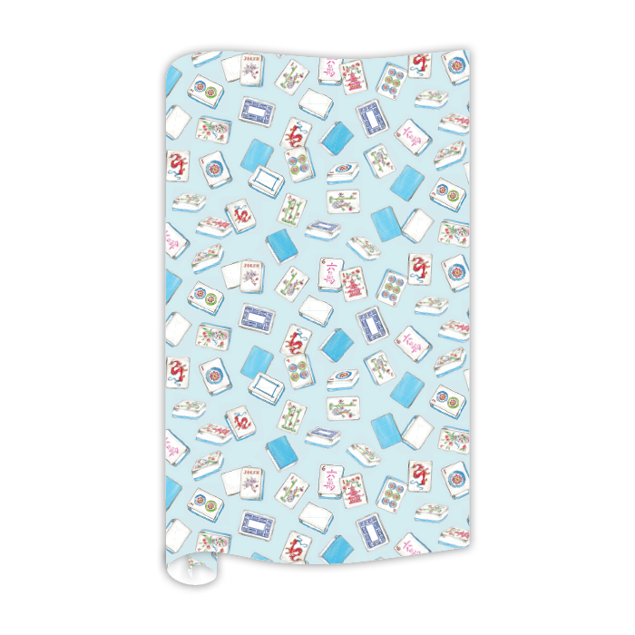Handpainted Mahjong Tiles Pattern Wrapping Paper