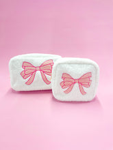 Load image into Gallery viewer, Pink Bow Teddy Cosmetic Zipper Bag - Small