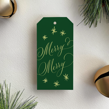 Load image into Gallery viewer, Merry Merry Gift Tag, Chartreuse and Forest