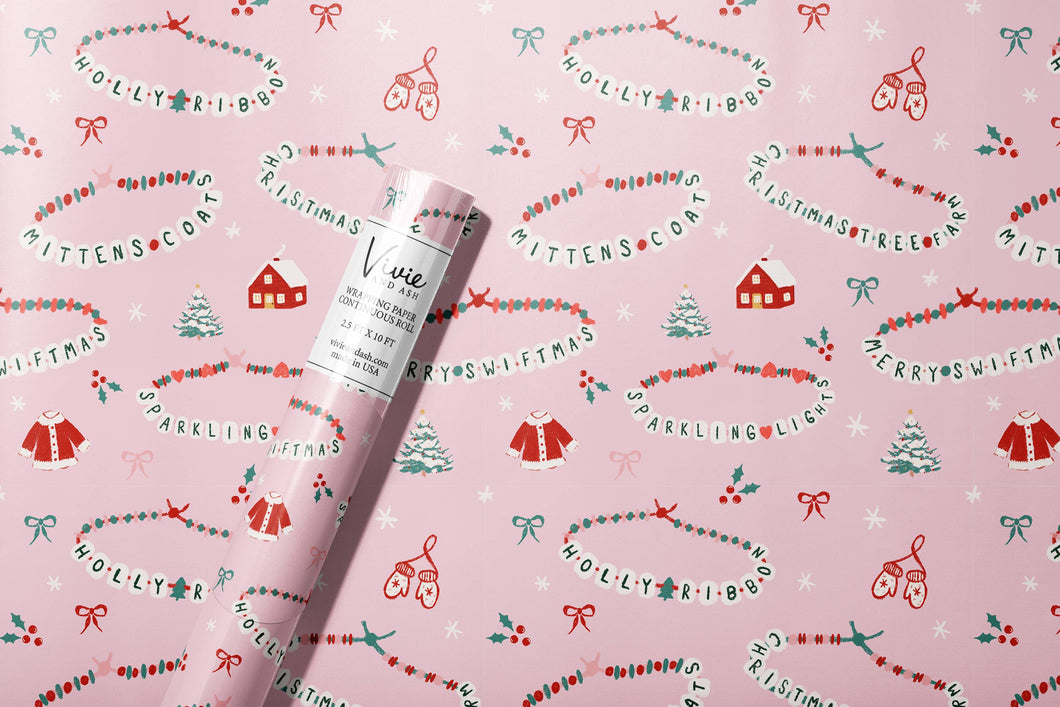 Pink Merry Swiftmas Wrapping Paper Roll