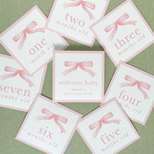 Load image into Gallery viewer, Pink Bow Milestone Cards