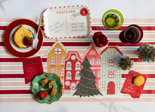 Load image into Gallery viewer, Pink and red Striped Paper Table Runner