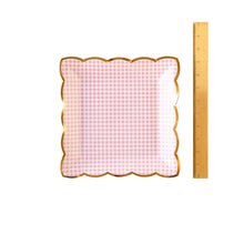Load image into Gallery viewer, Pink Gingham Plates