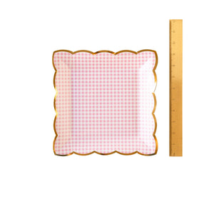 Pink Gingham Plates