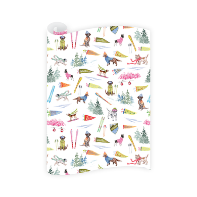 Ski Dogs Wrapping Paper Roll