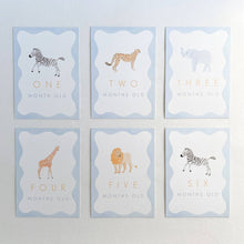 Load image into Gallery viewer, Blue Pastel Animal Milestone Cards