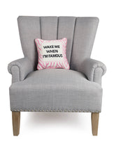 Load image into Gallery viewer, Wake When Famous Embroidered Needlepoint Pillow