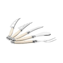 Load image into Gallery viewer, Laguiole 5-Piece Artisan Ivory-Colored Cheese Knife Set 