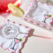 Load image into Gallery viewer, Embroidered Cocktail Napkins with Reusable Acrylic Box
