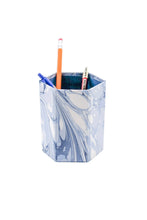 Load image into Gallery viewer, Hand-Marbled Pencil Holder Organizer in Ocean Wave