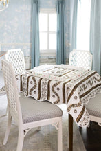 Load image into Gallery viewer, Scalloped Square Table Topper | Boxwood Garden Espresso