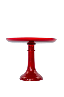 Glass Cake Stand - Red