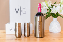 Load image into Gallery viewer, Champagne Gift Sets with Glass Lined Flutes: Rose Gold