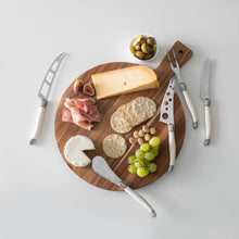 Load image into Gallery viewer, Laguiole 5-Piece Artisan Ivory-Colored Cheese Knife Set 