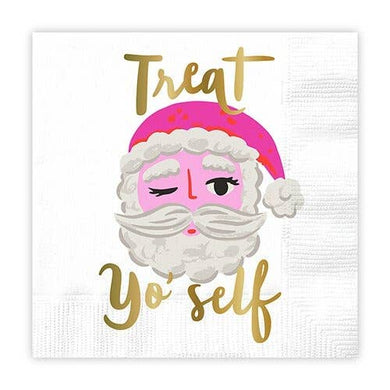 Beverage Napkins - Treat Yo Self Santa