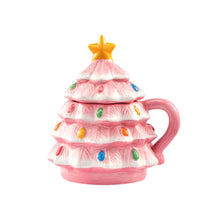Load image into Gallery viewer, 16 oz Pink Tree Lidded Mug