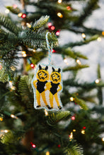 Load image into Gallery viewer, Needlepoint Icon Ornament - Twinning Emoji