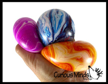 Load image into Gallery viewer, 1 Marble Swirl Soft Doh Filled Stretch Ball - Ultra Squishy