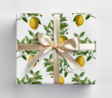 Load image into Gallery viewer, Lemon Gift Wrap – Citrus Lemon Illustrated Wrapping Paper