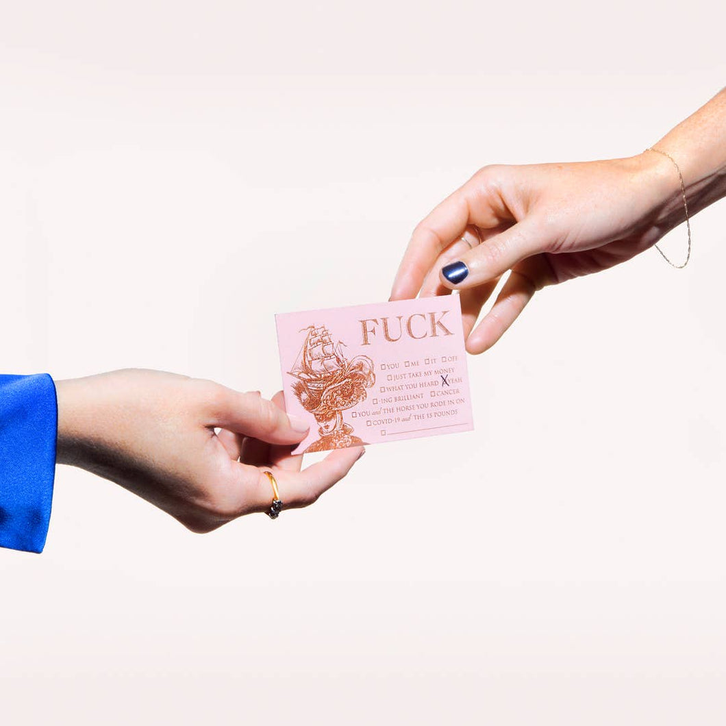 Fuck Masked Lady Calling Cards