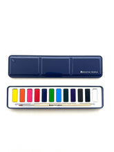 Load image into Gallery viewer, Watercolor Set- 12 Artist Grade Colors + Wood Paintbrush