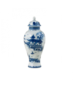Blue Canton Small Covered Jar
