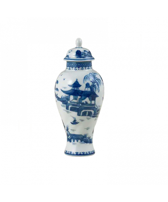 Blue Canton Small Covered Jar