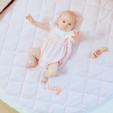 Tummy Time Mat - Light Pink Stripe