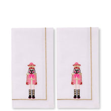 Load image into Gallery viewer, Embroidered Nutcracker Napkins in White