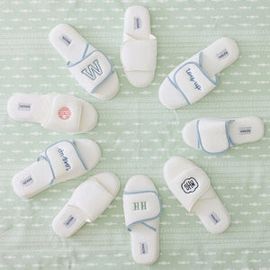 Adjustable Slippers - White on White