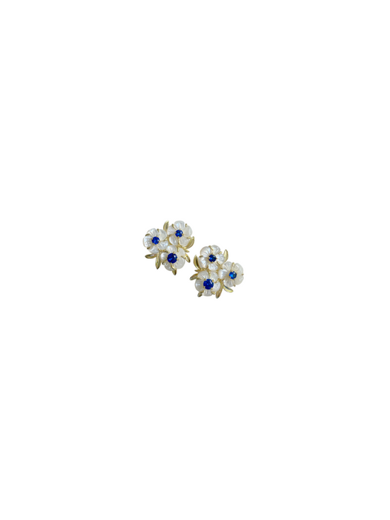 Belgravia Blue And White Chinoiserie Blossom Stud