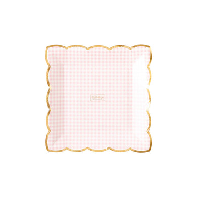 Pink Gingham Plates