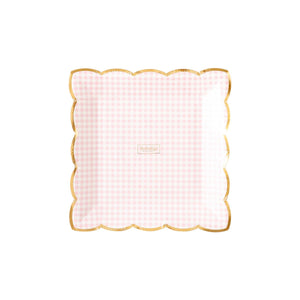 Pink Gingham Plates