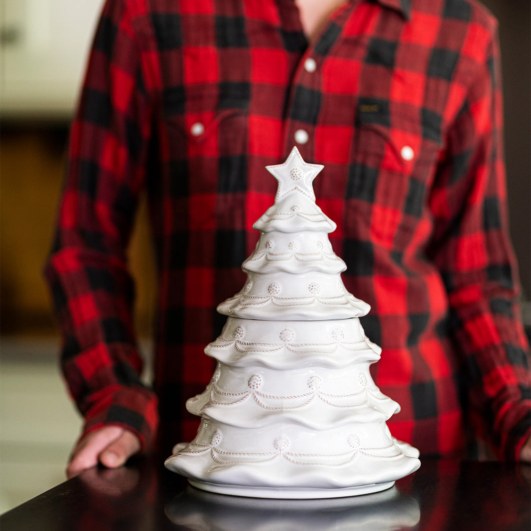 Berry & Thread Whitewash - Christmas Tree Cookie Jar