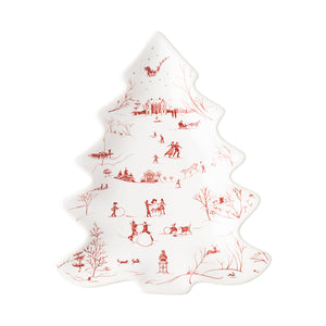 Country Estates  Winter Frolic Ruby Small Tree Platter