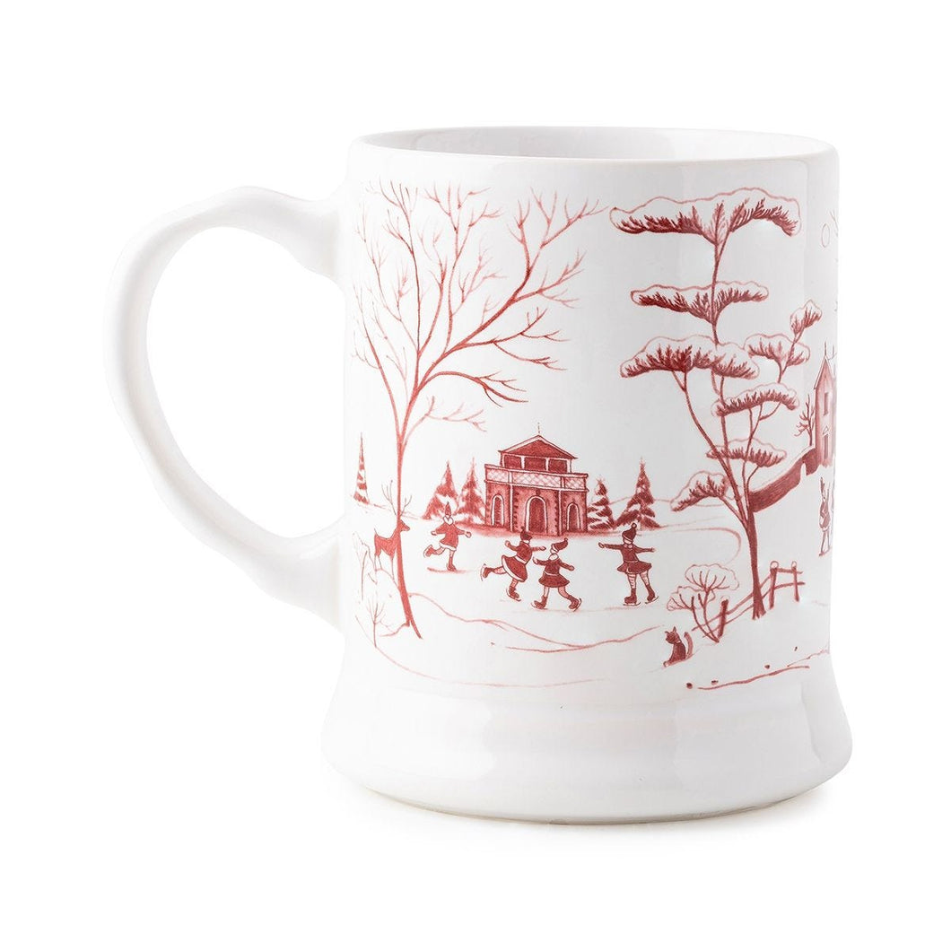 Country Estate Winter Frolic Ruby Mug Mr. and Mrs. Claus