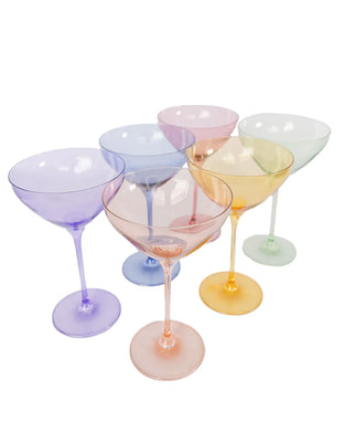 Colored Martini Glasses- Mixed Set of 6