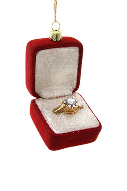 Engagement Ring Ornament - Red