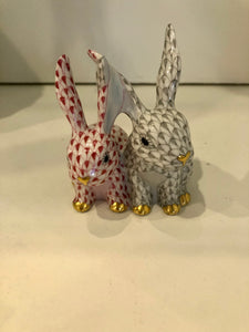 Herend Twisted Bunnies - Pink/Grey