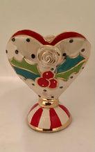 Load image into Gallery viewer, Baby Heart Vase - Holly with Striped Base